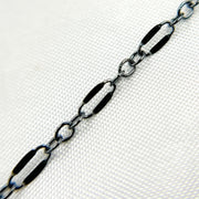 Black Rhodium Sterling Silver Flat Marina Chains